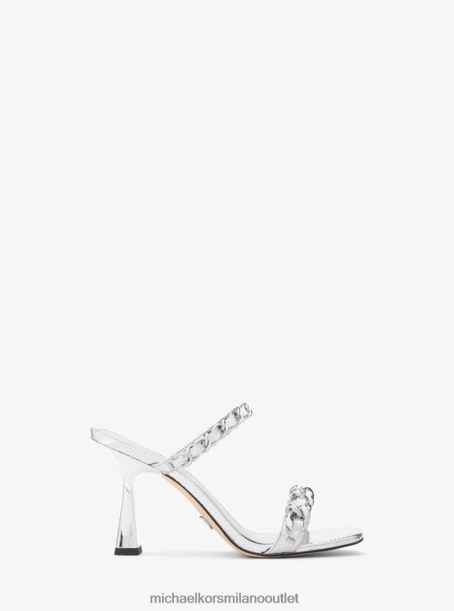 Michael Kors sandalo Clara in pelle con stampa serpente metallizzata decorata donne argento P06L0L1961 scarpe