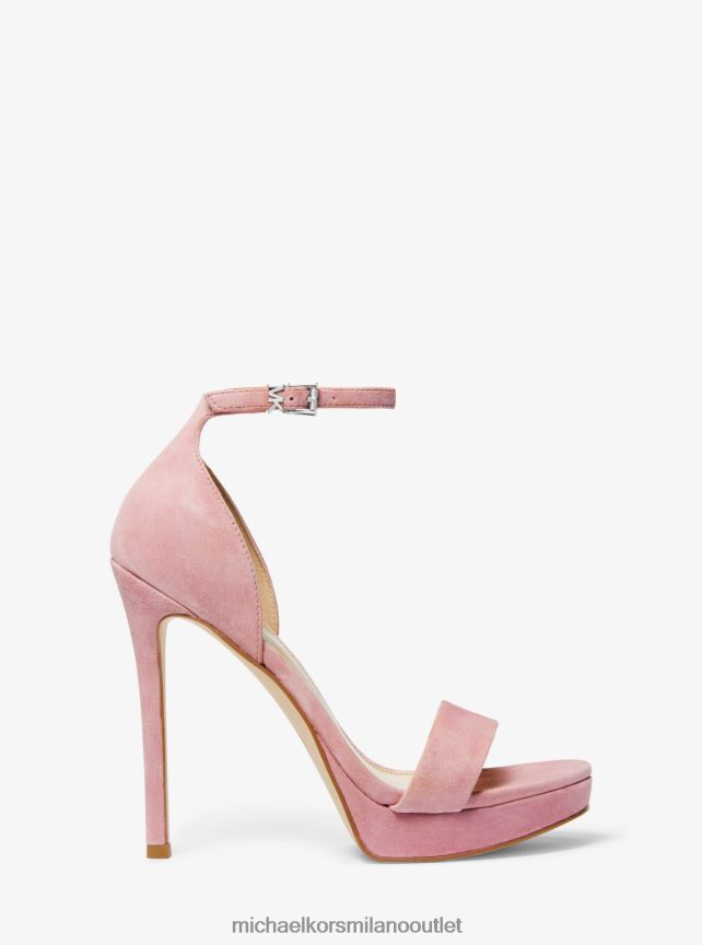 Michael Kors sandalo Jordan con plateau in pelle scamosciata donne rosa reale P06L0L2031 scarpe