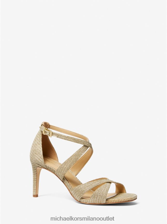 Michael Kors sandalo Kinsley in rete a catena glitterata donne oro pallido P06L0L2015 scarpe