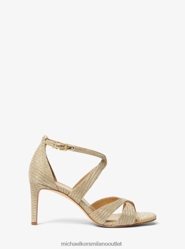 Michael Kors sandalo Kinsley in rete a catena glitterata donne oro pallido P06L0L2015 scarpe