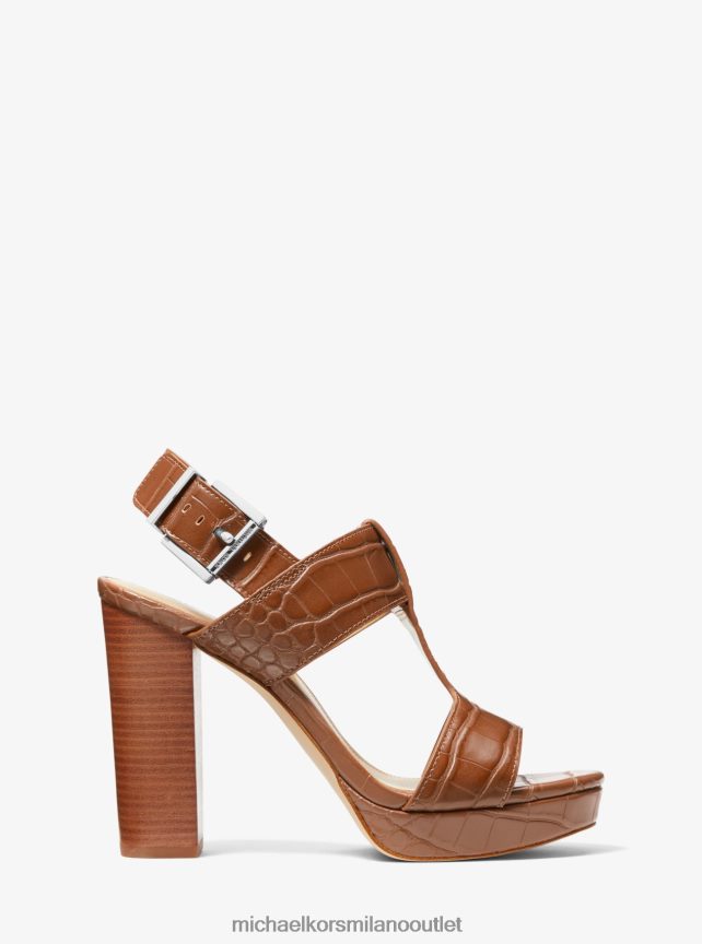 Michael Kors sandalo becker con plateau in ecopelle goffrata coccodrillo donne bagaglio P06L0L1929 scarpe
