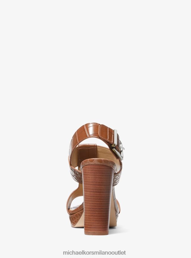 Michael Kors sandalo becker con plateau in ecopelle goffrata coccodrillo donne bagaglio P06L0L1929 scarpe