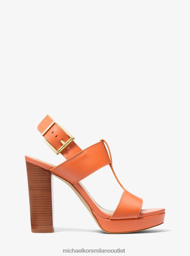 Michael Kors sandalo becker con plateau in pelle donne albicocca P06L0L1932 scarpe