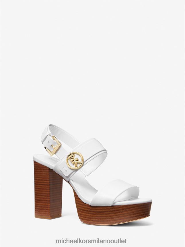 Michael Kors sandalo carmen con plateau in ecopelle donne bianco ottico P06L0L2078 scarpe