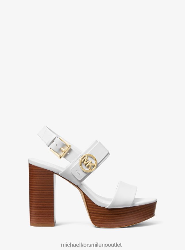 Michael Kors sandalo carmen con plateau in ecopelle donne bianco ottico P06L0L2078 scarpe