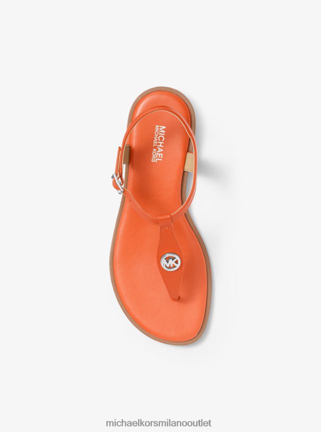 Michael Kors sandalo con cinturino a T in pelle Mallory donne albicocca P06L0L1897 scarpe