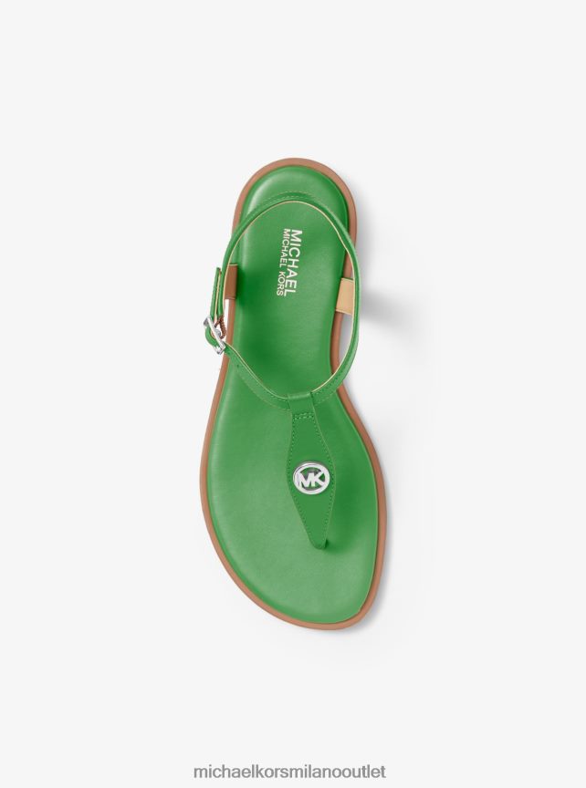 Michael Kors sandalo con cinturino a T in pelle Mallory donne verde palma P06L0L1901 scarpe