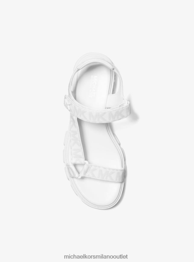 Michael Kors sandalo con logo ridley donne bianco ottico P06L0L1988 scarpe