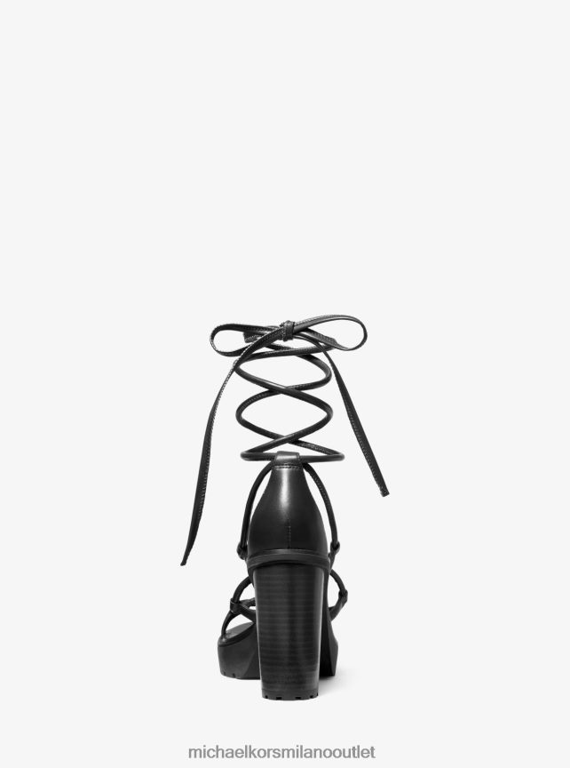 Michael Kors sandalo con plateau in vera pelle donne nero P06L0L2047 scarpe