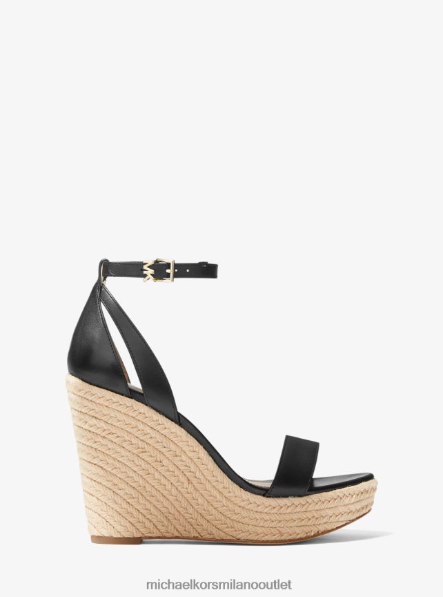 Michael Kors sandalo con zeppa in pelle Kimberly donne nero P06L0L1911 scarpe