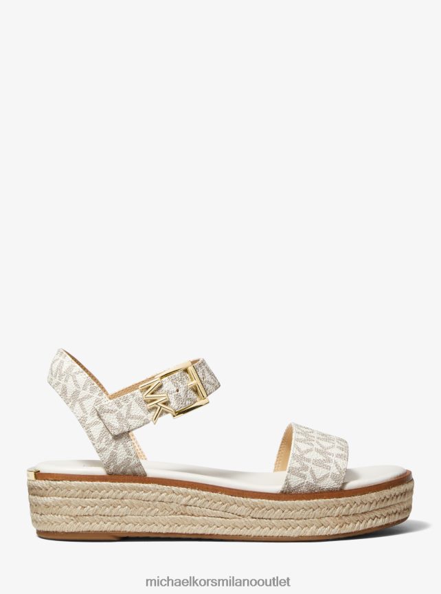 Michael Kors sandalo espadrillas con plateau e logo Richie donne vaniglia P06L0L1883 scarpe