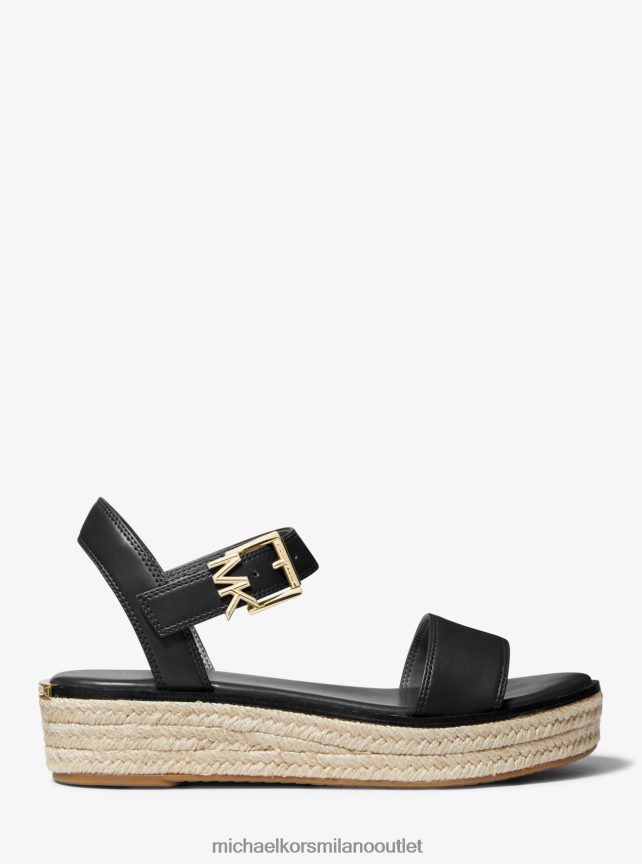 Michael Kors sandalo espadrillas richie con plateau in ecopelle donne nero P06L0L1877 scarpe