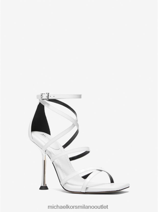 Michael Kors sandalo imani in vernice donne bianco ottico P06L0L1858 scarpe