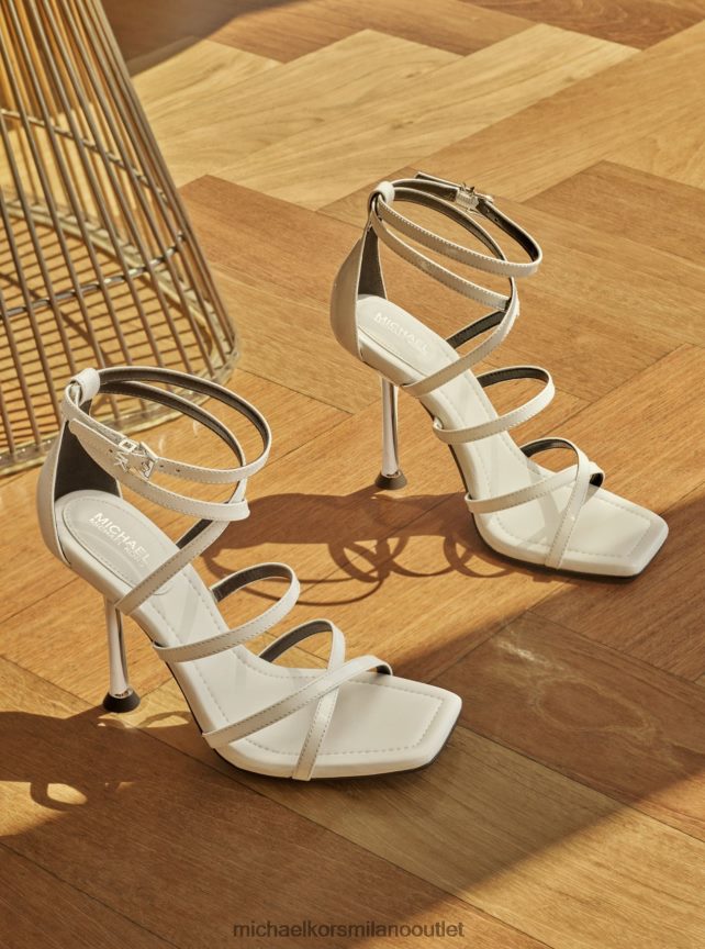 Michael Kors sandalo imani in vernice donne bianco ottico P06L0L1858 scarpe