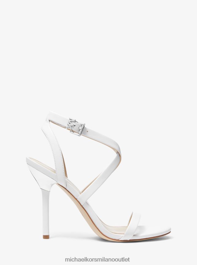 Michael Kors sandalo in pelle asha donne bianco ottico P06L0L1938 scarpe