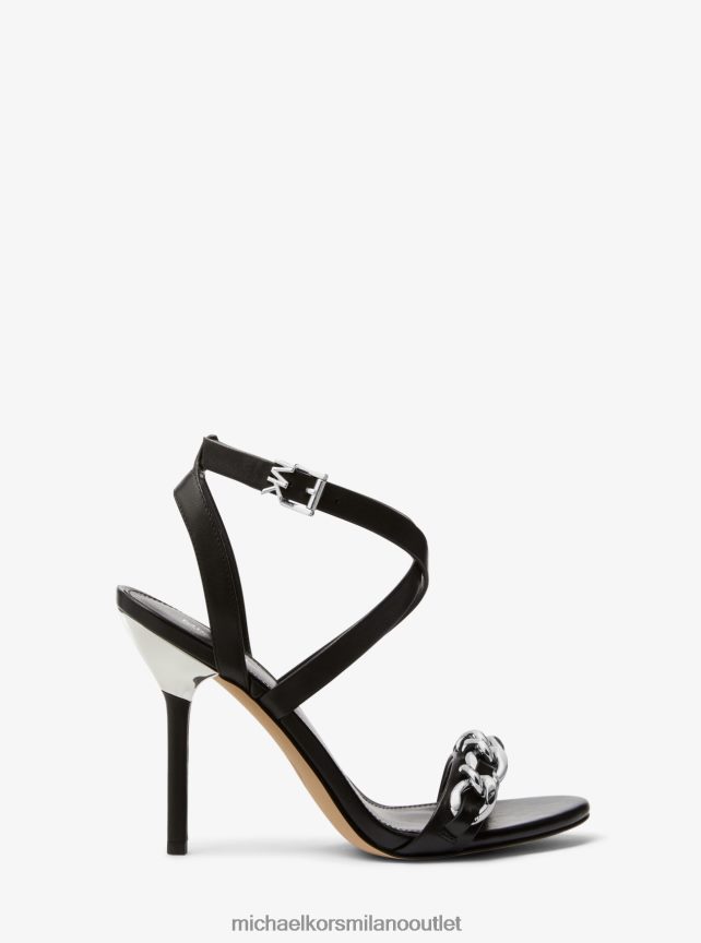 Michael Kors sandalo in pelle decorata asha donne nero P06L0L1941 scarpe