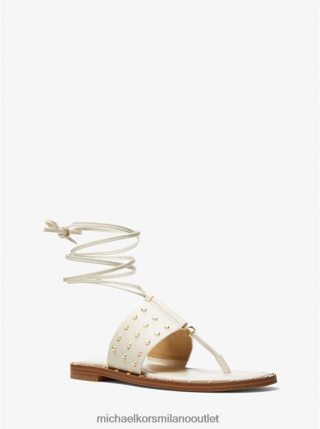 Michael Kors sandalo jagger in pelle con borchie donne lt. panna P06L0L1826 scarpe