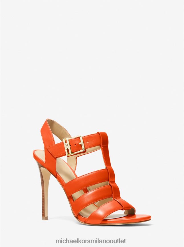 Michael Kors sandalo jagger in pelle donne arancione ottico P06L0L1924 scarpe