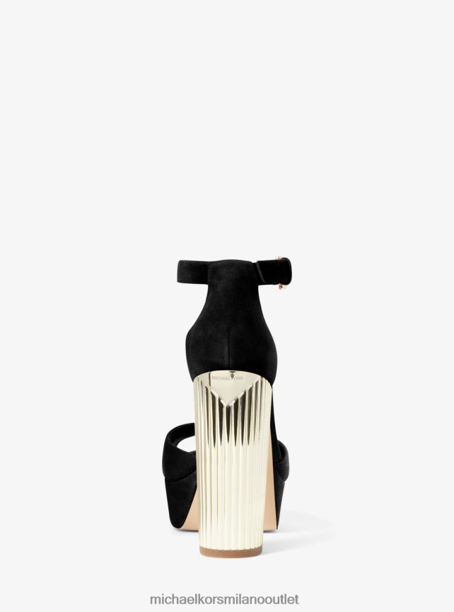Michael Kors sandalo porter con plateau in pelle scamosciata donne nero P06L0L1982 scarpe