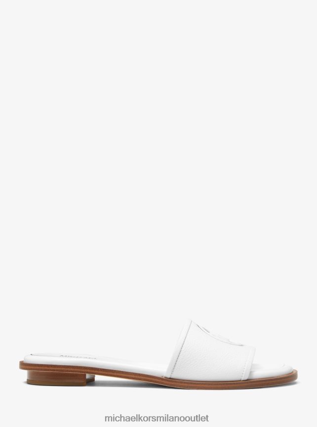 Michael Kors sandalo scorrevole in pelle ritagliata deanna donne bianco ottico P06L0L2009 scarpe