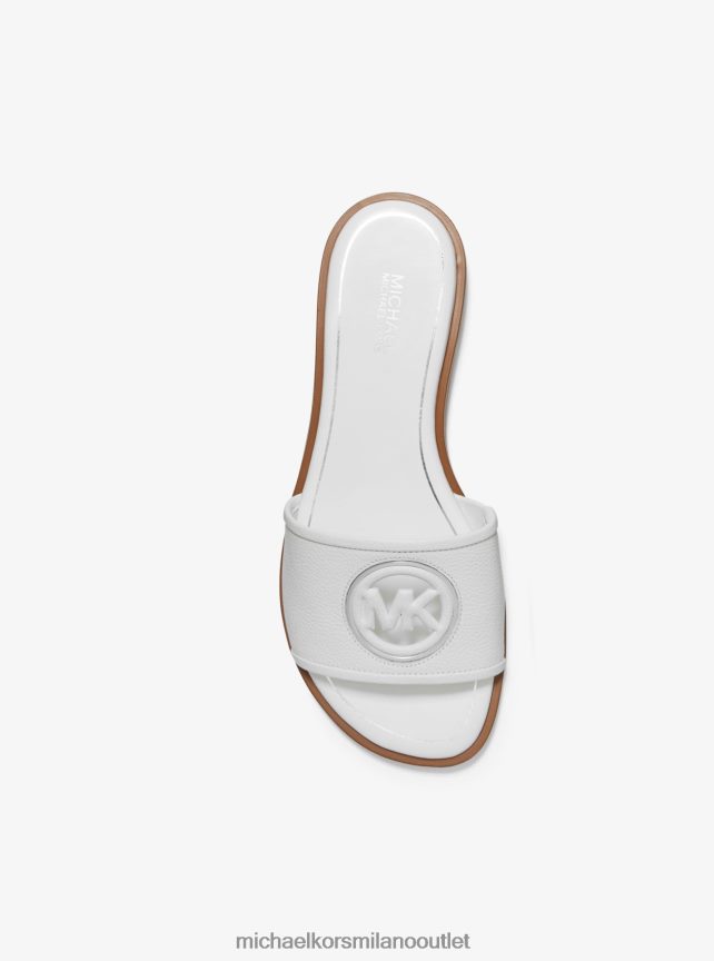 Michael Kors sandalo scorrevole in pelle ritagliata deanna donne bianco ottico P06L0L2009 scarpe