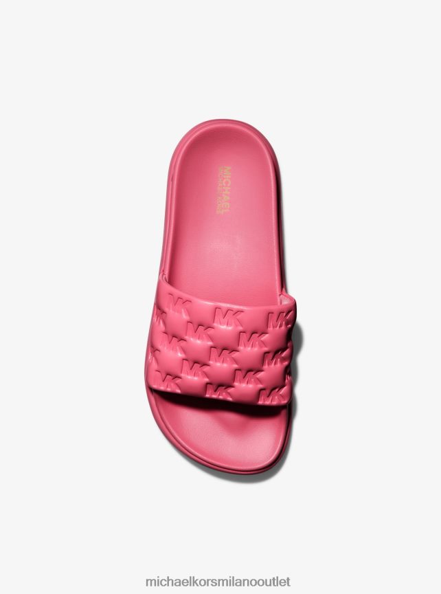 Michael Kors sandalo slide finnie in ecopelle goffrata donne rosso rubino P06L0L1956 scarpe