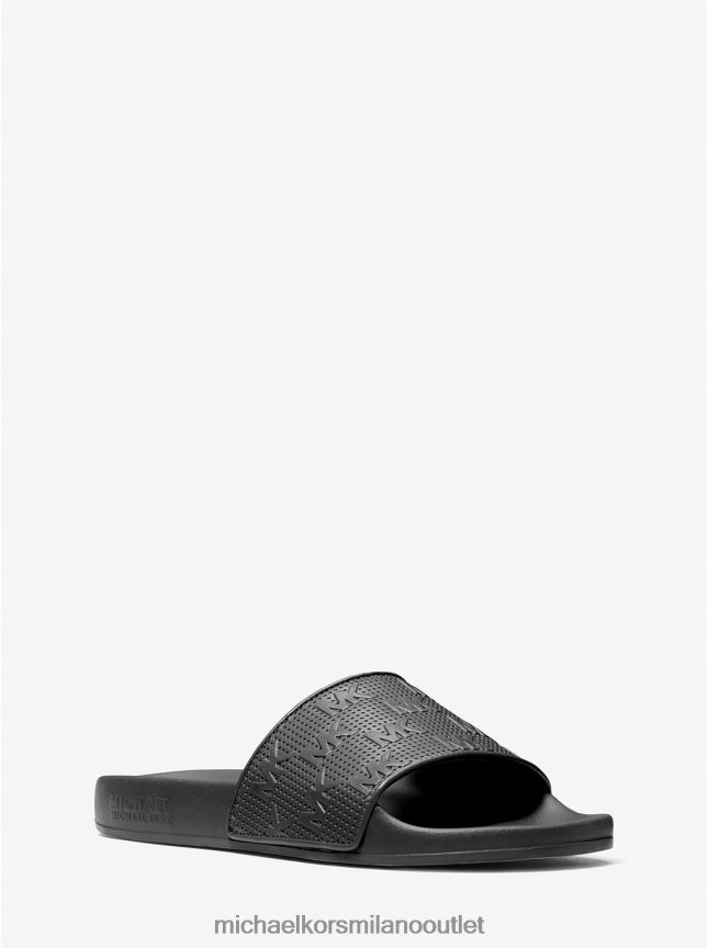 Michael Kors sandalo slide in ecopelle con logo Gilmore goffrato donne nero P06L0L1917 scarpe