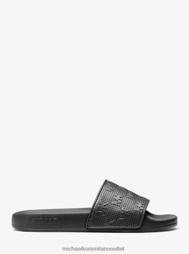 Michael Kors sandalo slide in ecopelle con logo Gilmore goffrato donne nero P06L0L1917 scarpe