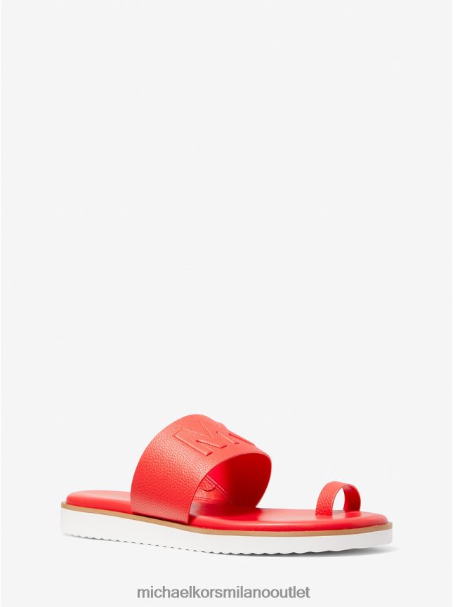 Michael Kors sandalo slide in ecopelle goffrata rosa donne corallo P06L0L2041 scarpe