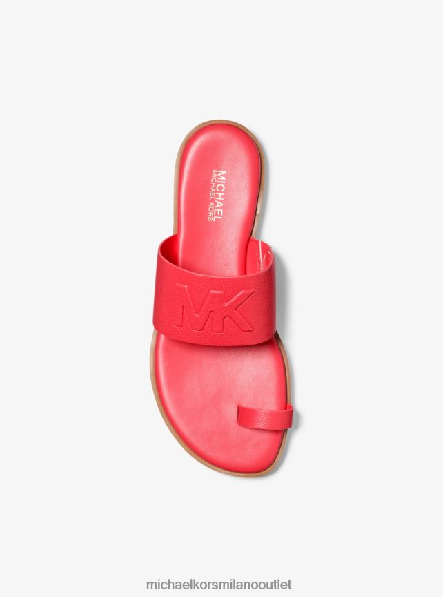 Michael Kors sandalo slide in ecopelle goffrata rosa donne corallo P06L0L2041 scarpe