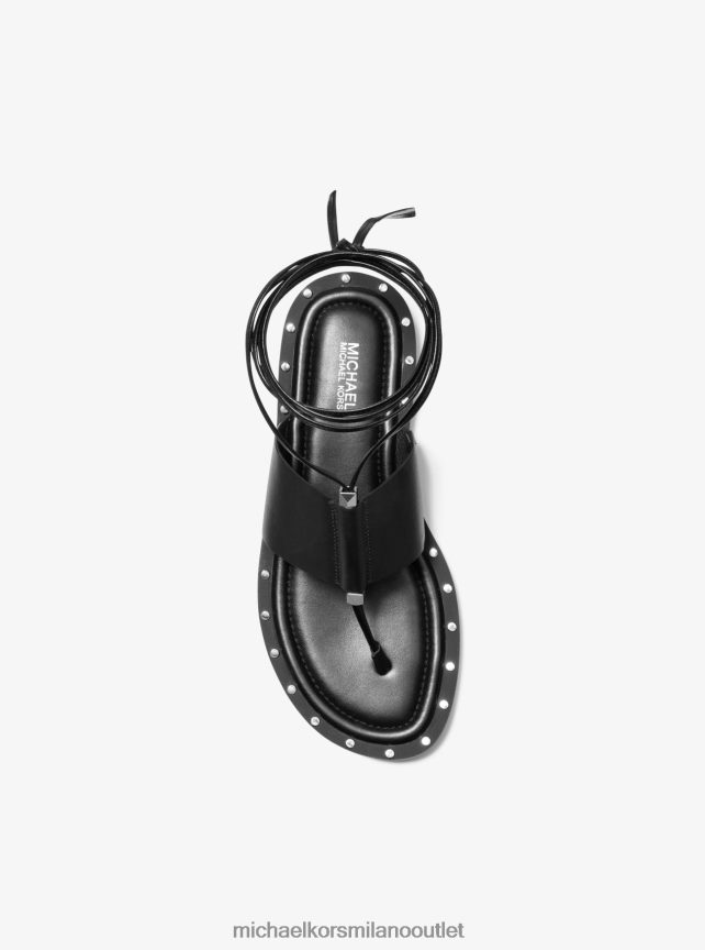 Michael Kors sandalo stringato jagger in pelle donne nero P06L0L1840 scarpe