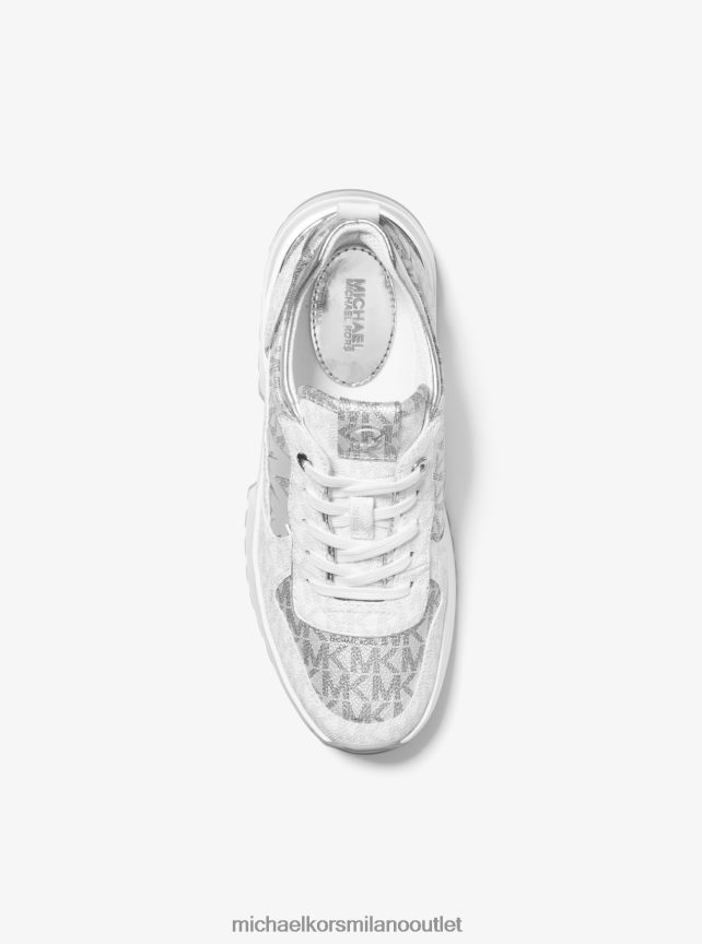 Michael Kors Muse scarpa da ginnastica con logo metallico donne argento multiplo P06L0L1816 scarpe