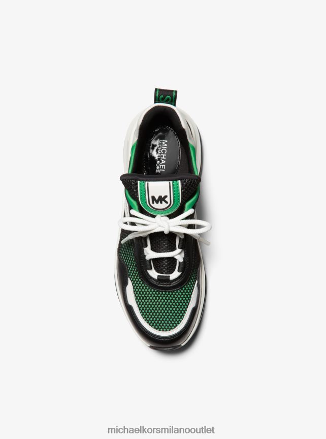 Michael Kors Olympia Extreme Scarpe da ginnastica in pelle e scuba donne palma multi P06L0L1765 scarpe