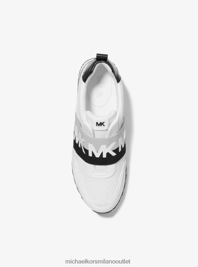 Michael Kors Scarpe da ginnastica in pelle traforata Teddi donne bianco ottico/nero P06L0L1771 scarpe