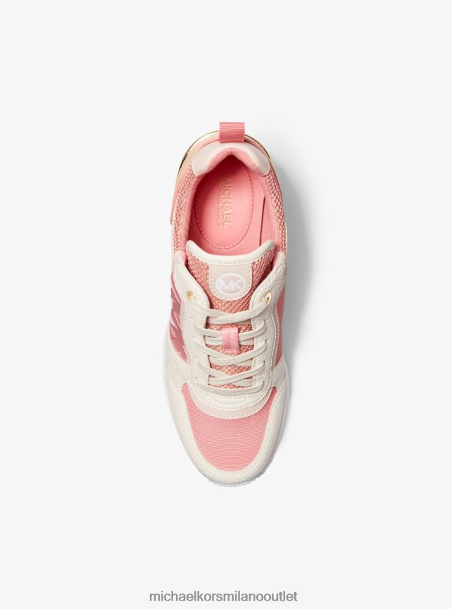 Michael Kors crista trainer multimediale misto donne rosa tea ml P06L0L1733 scarpe