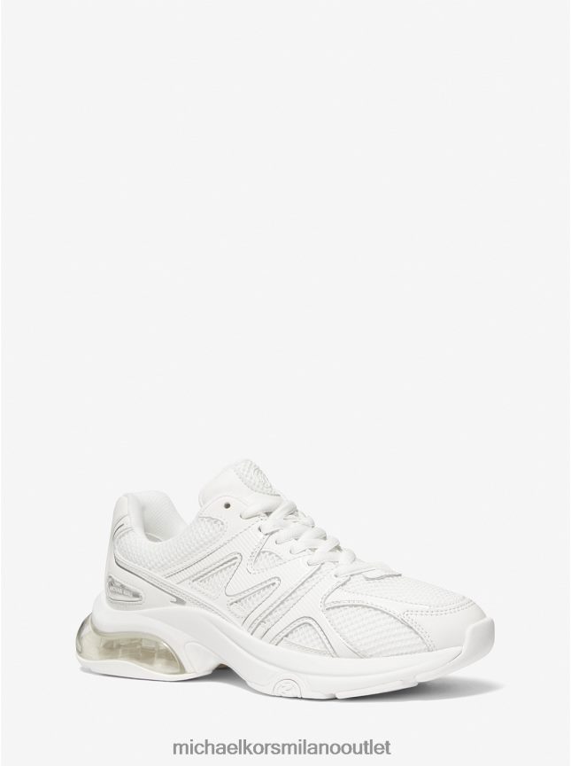 Michael Kors kit scarpa da ginnastica estrema in mesh e pelle donne bianco ottico P06L0L1777 scarpe