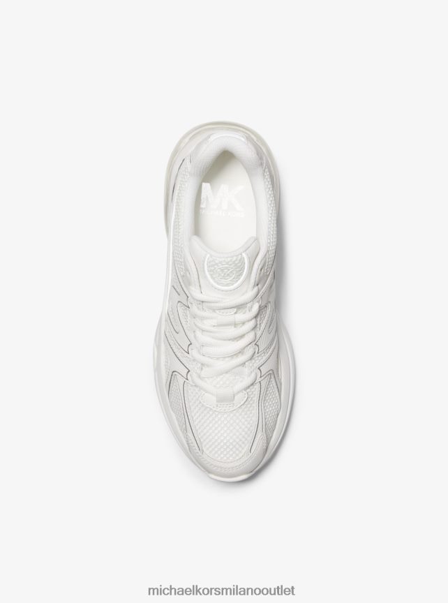 Michael Kors kit scarpa da ginnastica estrema in mesh e pelle donne bianco ottico P06L0L1777 scarpe