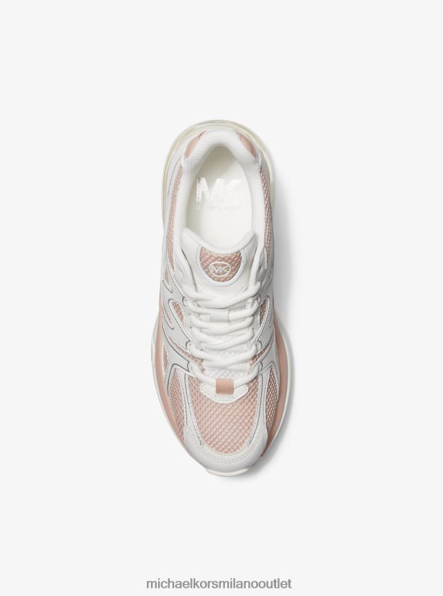Michael Kors kit scarpa da ginnastica estrema in mesh e pelle donne rosa multi P06L0L1776 scarpe