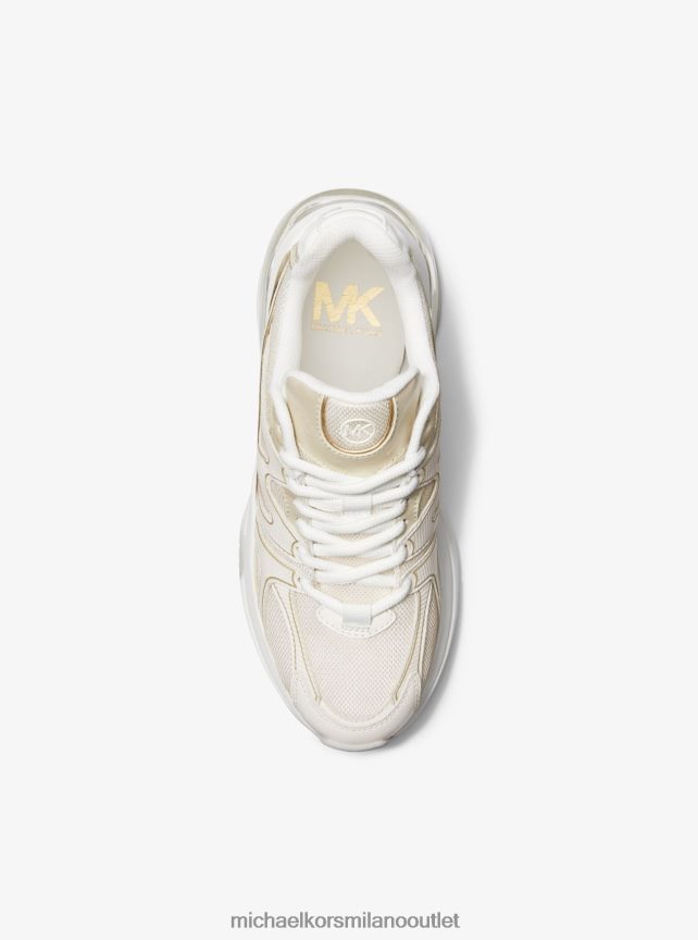 Michael Kors kit scarpa da ginnastica estrema in pelle metallizzata e mesh donne pl oro multi P06L0L1779 scarpe