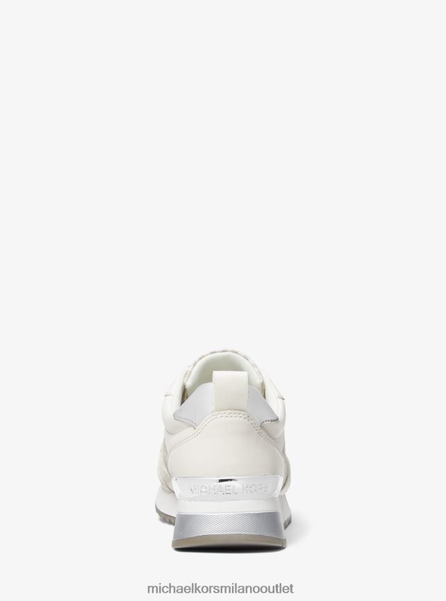 Michael Kors logo Allie Stride e scarpa da ginnastica in pelle donne furgone/crema P06L0L1792 scarpe