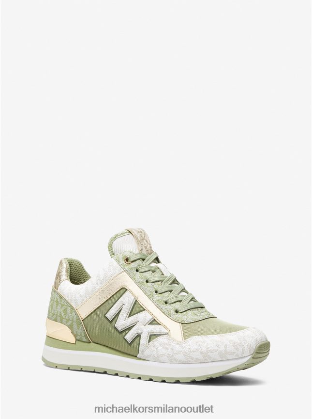 Michael Kors logo maddy bicolore e scarpa da ginnastica in mesh donne lt salvia mlti P06L0L1818 scarpe