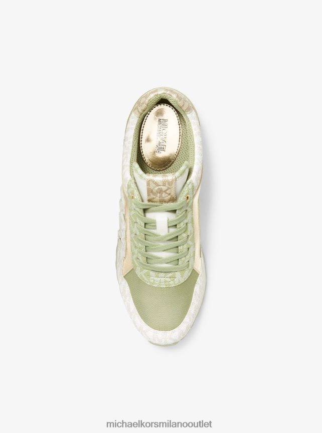Michael Kors logo maddy bicolore e scarpa da ginnastica in mesh donne lt salvia mlti P06L0L1818 scarpe