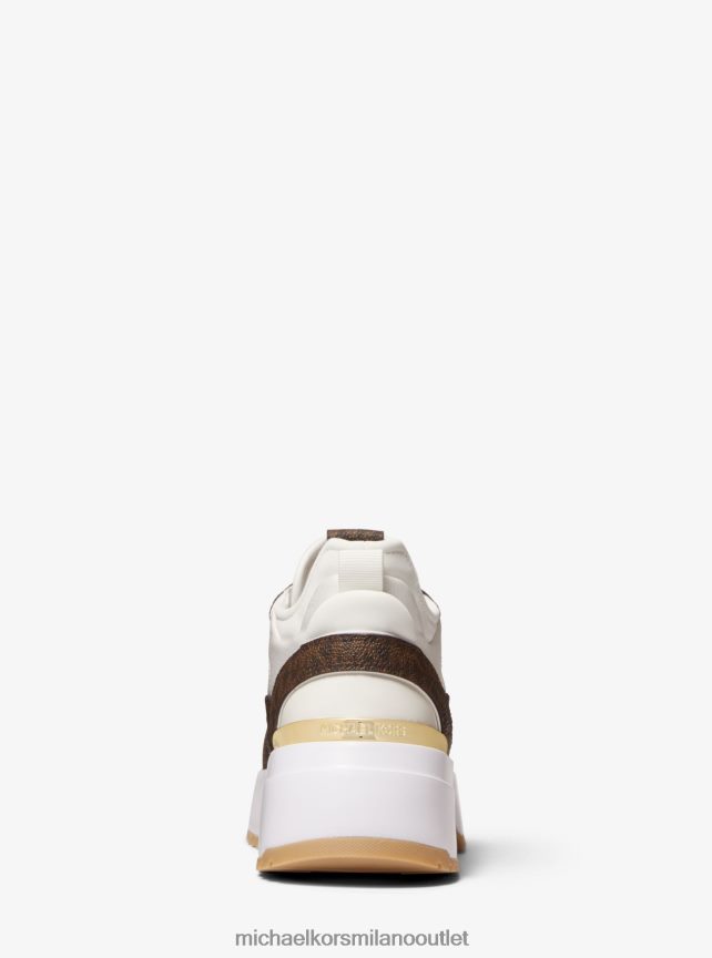 Michael Kors logo muse e scarpa da ginnastica in mesh donne marrone P06L0L1809 scarpe