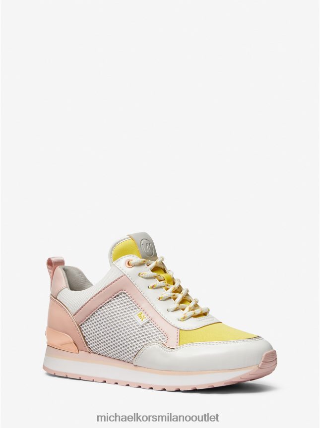 Michael Kors maddy scarpa da ginnastica tecnica mista color block donne bianco ottico P06L0L1728 scarpe