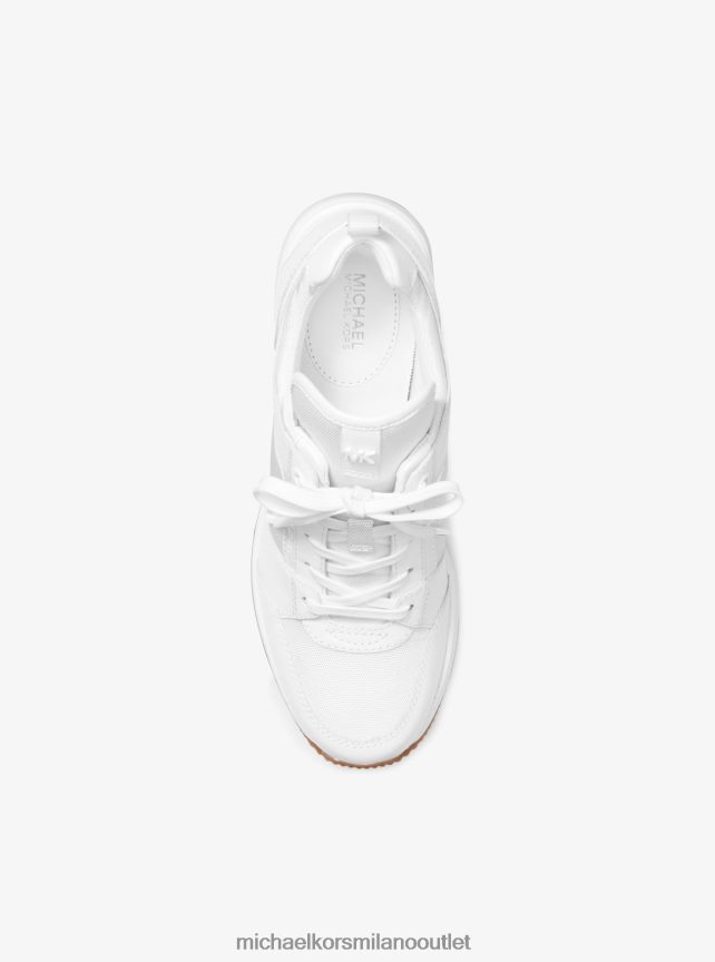 Michael Kors scarpa da ginnastica georgie in pelle e tela donne bianco ottico P06L0L1785 scarpe