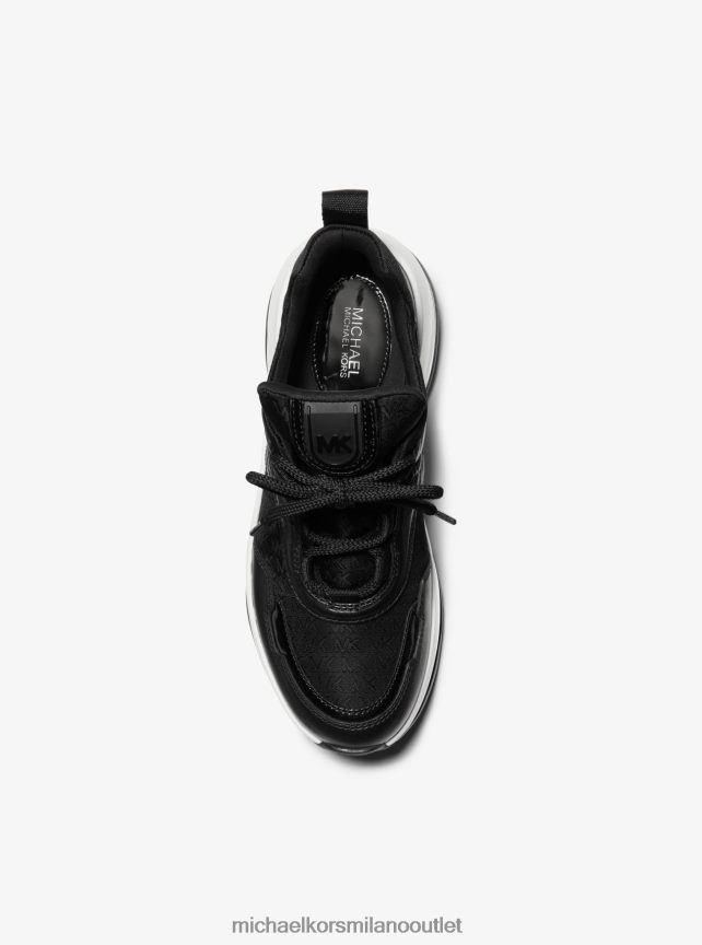 Michael Kors scarpa da ginnastica in pelle e jacquard con logo olympia extreme donne nero P06L0L1752 scarpe