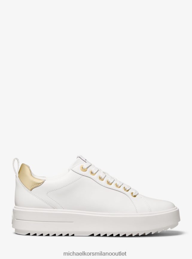 Michael Kors scarpa da ginnastica in pelle emmett donne bianco ottico P06L0L1703 scarpe