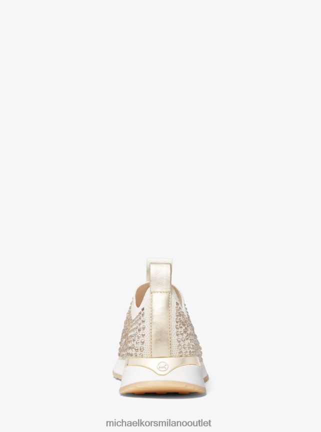 Michael Kors scarpa da ginnastica slip-on in rete decorata con body donne crema P06L0L1716 scarpe