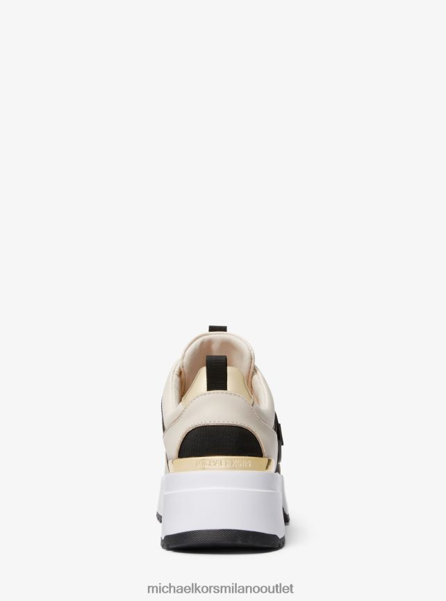 Michael Kors scarpe da ginnastica cosmo in ecopelle donne lt crema/nero P06L0L1736 scarpe