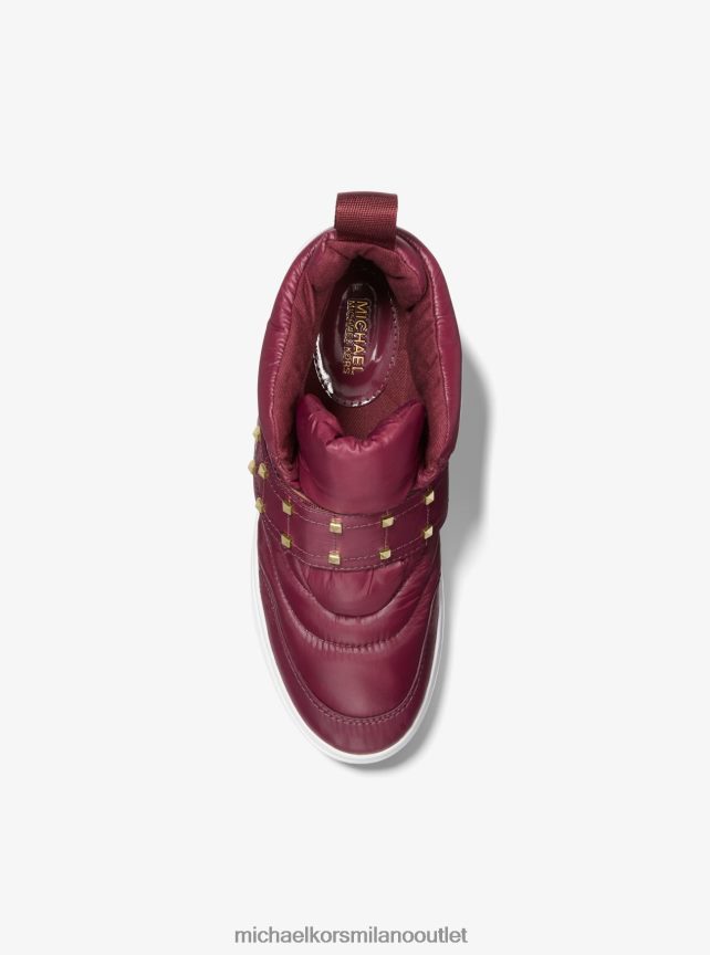 Michael Kors sneaker alta in poliestere riciclato trapuntato con decorazioni stirling donne bacca scura P06L0L1813 scarpe